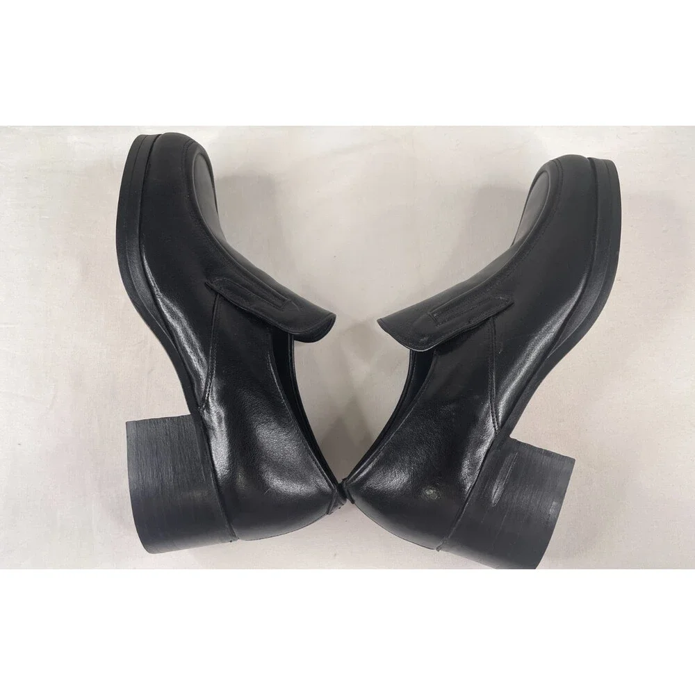 Vintage Tom Mcann Black Dress Shoes Mens Sz 8 Slip On Loafers Business Casual
